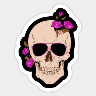 Skeleton with sunglasses design Sticker